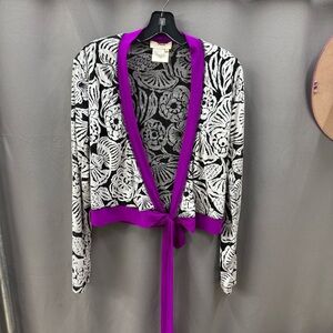 Fuzzi Size Small Deep V Long Sleeve Top